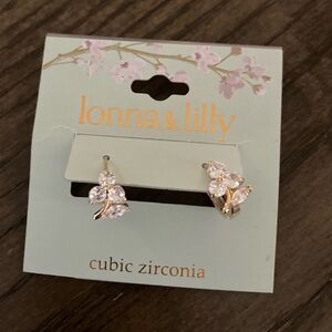 Lonna & Lilly Cubic Zirconia flower Earrings